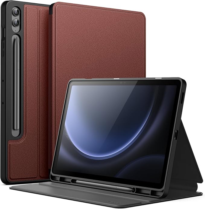 JETech Case for Samsung Galaxy Tab S9 FE+ / S9 FE Plus 12.4-Inch with S Pen Holder Slim Folio Stand Protective Tablet Cover Multi-Angle Viewing (Black)