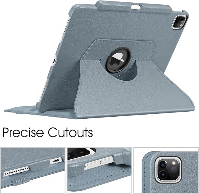 Fintie Rotating Case for iPad Pro 12.9-inch 6th/5th/4th/3rd Generation | 360° Swivel Stand Landscape &amp Portrait Viewing Shockproof Protective Cover Pencil Holder Auto Sleep/Wake Black