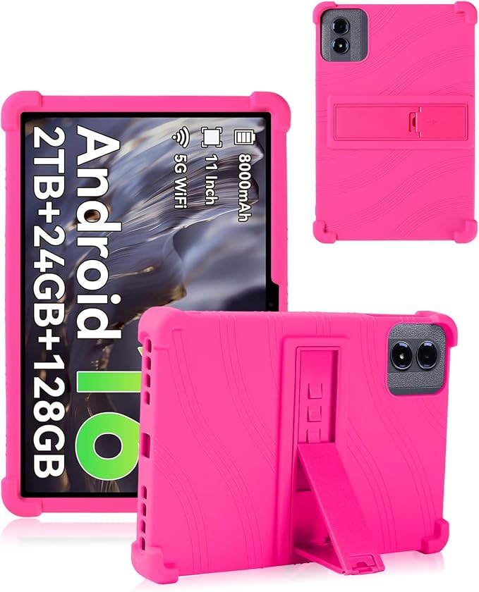 Case Compatible with TABWEE T50 11 inch Tablet – Shockproof Silicone Protective Case with Kickstand Anti-Slip Drop-Resistant Business Style (Black)