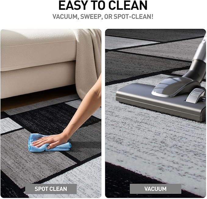 Rugshop Contemporary Modern Boxes for Home Office,Living Room,Bedroom,Kitchen Non Shedding Area Rug 2'7" x 4' Gray