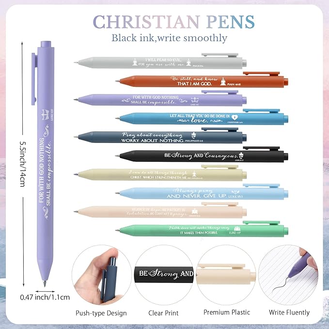 Christian Prayer Journals for Women Bulk Easter Church Gifts Spiral Notebooks with Religious Pens Bible Study Devotional Supplies Sunday School Favors(10 Sets/20 Pcs)