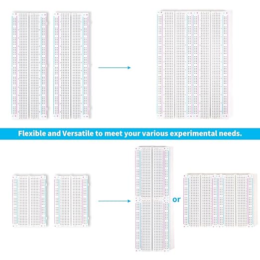 4PCS Breadboards Kit Include 2PCS 830 Point 2PCS 400 Point Solderless Breadboards for Proto Shield Distribution Connecting Blocks