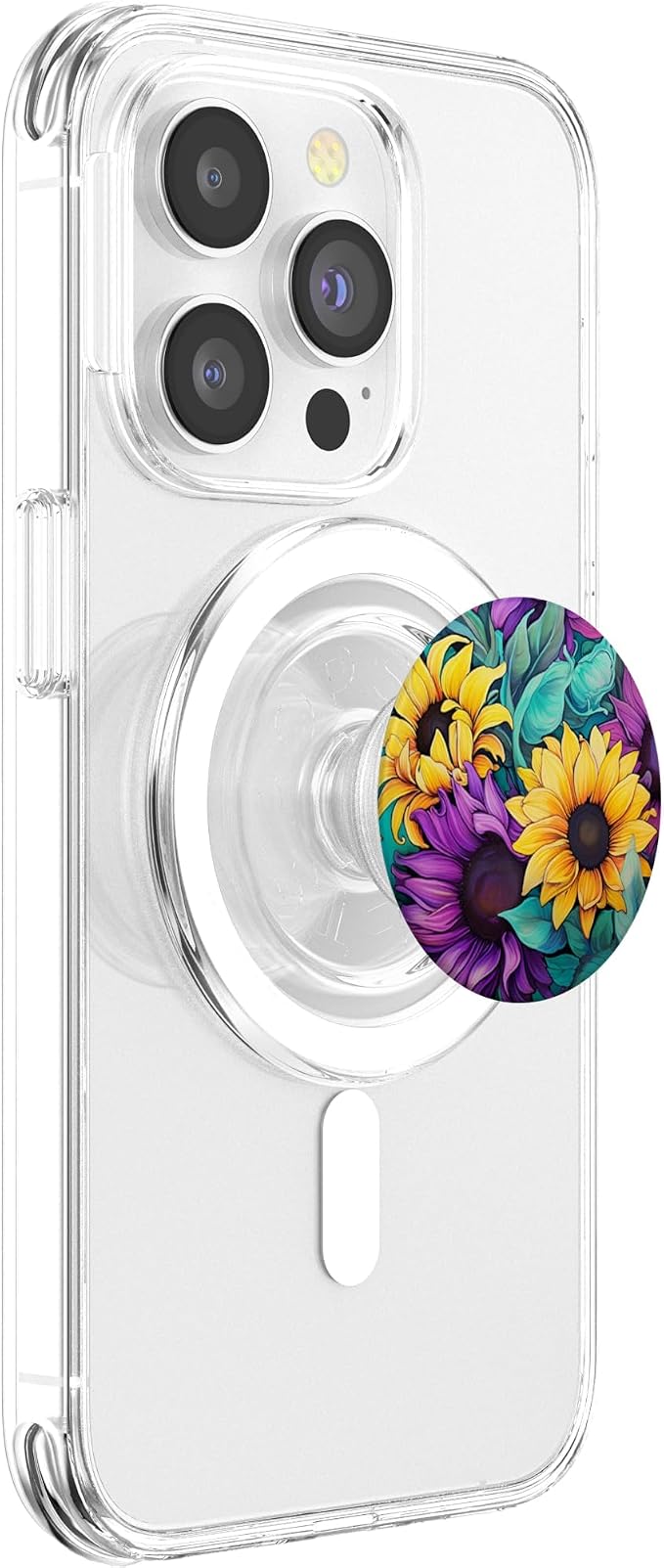 Teal Purple Sunflower Pastel Floral PopSockets Adhesive PopGrip