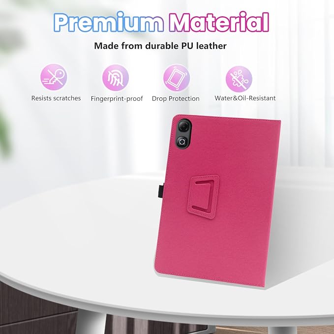 Case for DOOGEE Tab G6 Max 13.4-Inch TabletShockproof PU Leather Cover with Hand Strap Two-Fold StandCompatible with Tab G6 Max 13.4 Android Tablet (Black)