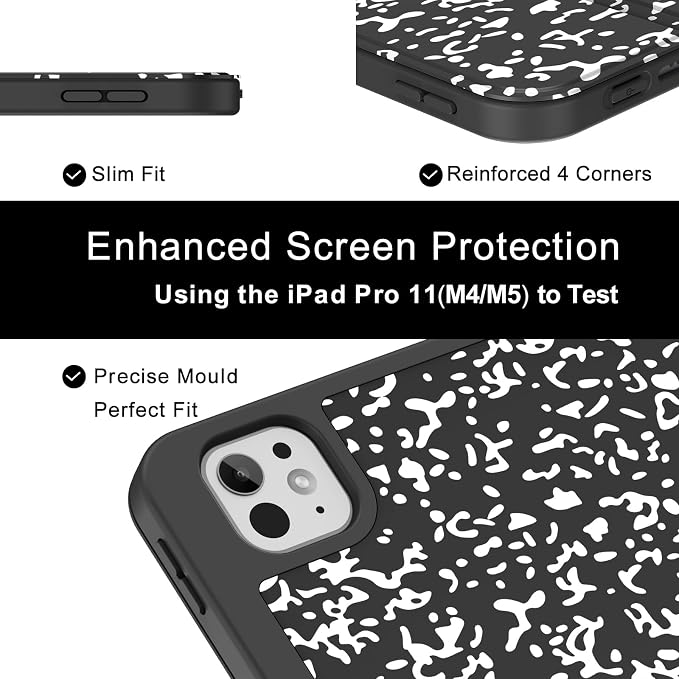 Soke Case for iPad Pro 11 Inch (M5 2025/M4 2024) - Book Black | Built-in Apple Pencil Slot Auto Sleep/Wake Lightweight Protective Cover