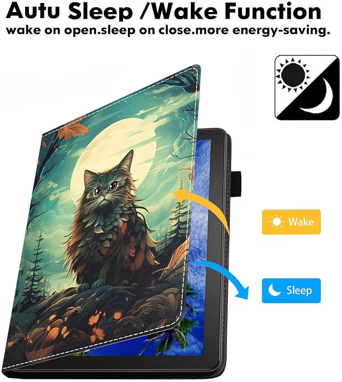 Case for Amazon Fire HD 10 Tablet (9th/7th Generation 2019/2017 Release) Slim PU Leather Cover with Card Slot &amp Auto Wake/Sleep for Fire 10.1 Tablet African American Girl