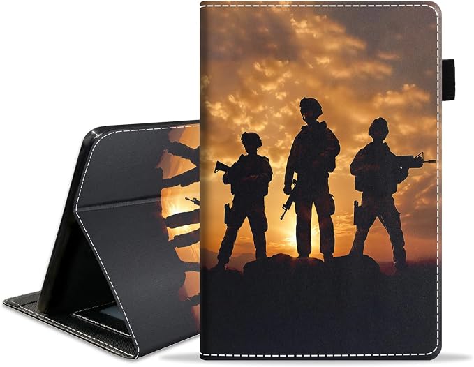 Case for Amazon Fire HD 8/HD 8 Plus Tablet (8 12th/10th Generation 2024/2022/2020 Release) Slim PU Leather Stand Folio Cover with Auto Wake Sleep African Woman Wolf