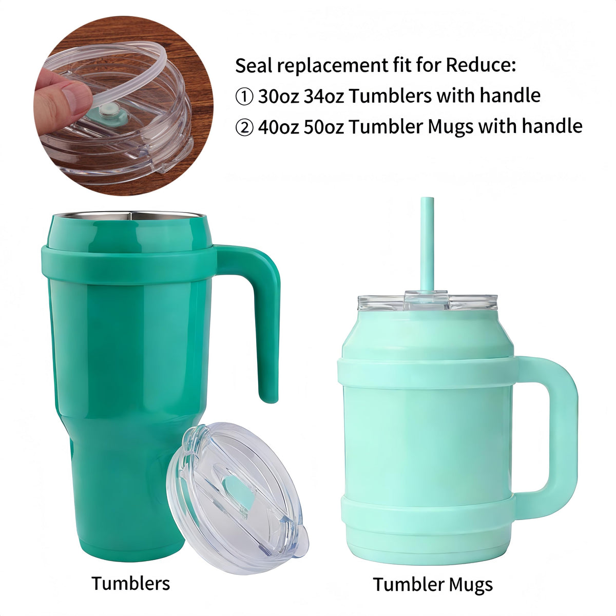 Joshey Rubber Seal Replacement for Reduce Tumbler Mug 40oz 50oz Lids