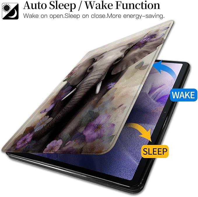 American Flag Deer Pattern Case for All-New Amazon Kindle Fire 7 Inch Tablet (9th/7th/5th Generation 2019/2017/2015 Release)360 Degree Rotating Stand Protective Cover with Auto Sleep/Wake