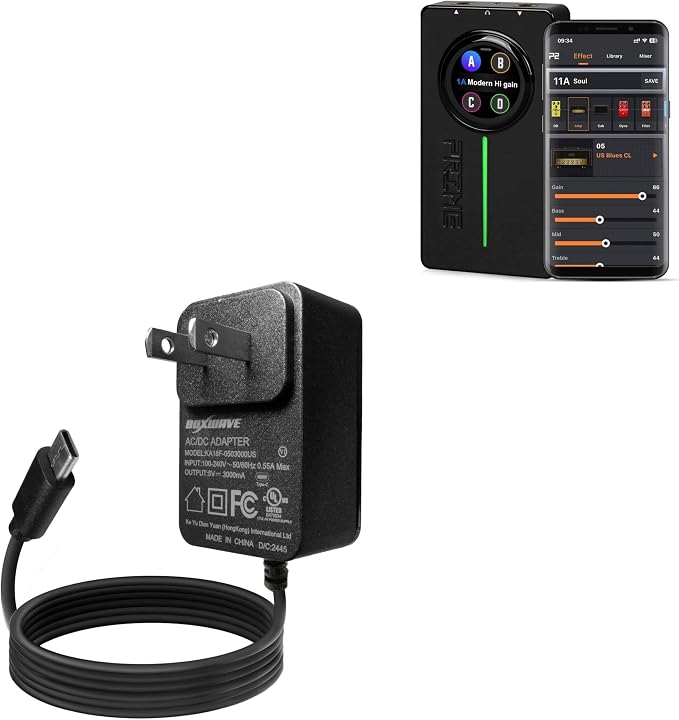 BoxWave Charger Compatible with MOOER Prime P2 - Wall Charger Direct (15W) Rapid Charge Your Device with Built-in 3ft Cable