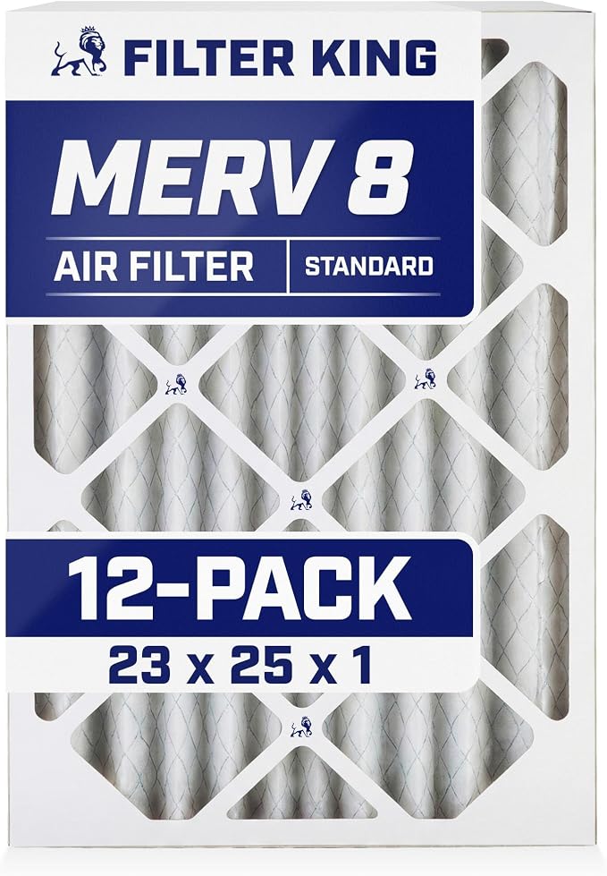 Filter King 23x25x1 Air Filter | 12-PACK | MERV 8 HVAC Pleated A/C Furnace