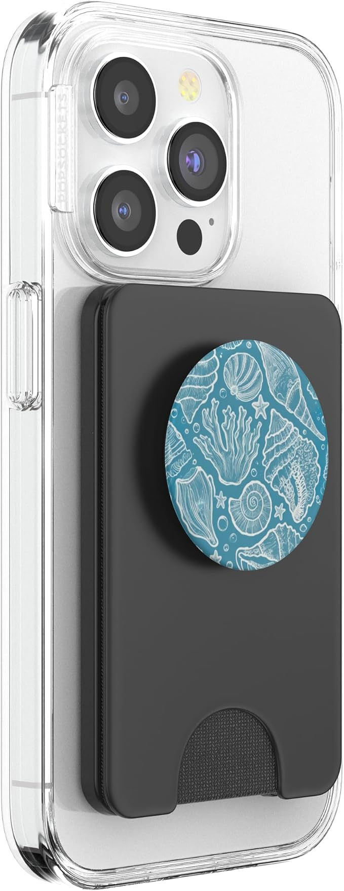 Aqua Seashell Coral Pattern PopSockets PopGrip for MagSafe
