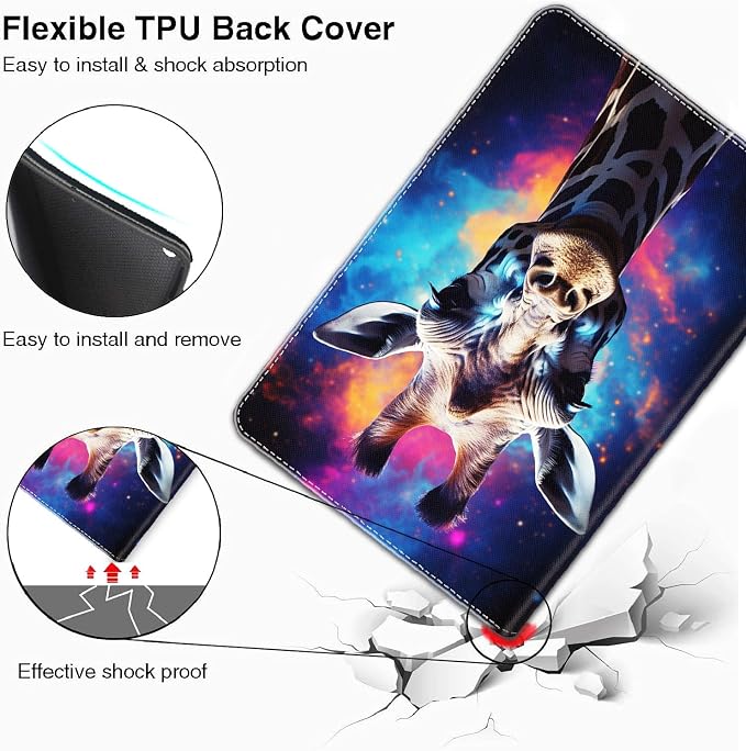 Case for iPad A16 11th Gen 11 Inch (2025) 10th Gen 10.9 Inch (2022) Model A3354 A3355 A3356 A2696 A2757 A2777 ，Slim Fit Standing Cover with Auto Sleep/Wake，Frog Playing Guitar