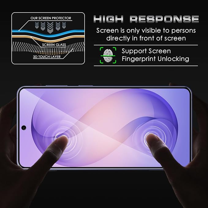 4 Pack Nothing Phone (3a) Pro 5G Privacy Screen Protector 2 Pack Privacy Tempered Glass Film and 2 Pack Camera Lens Protector Anti-Spy Protection for Nothing Phone (3a) Pro 5G Screen Protector