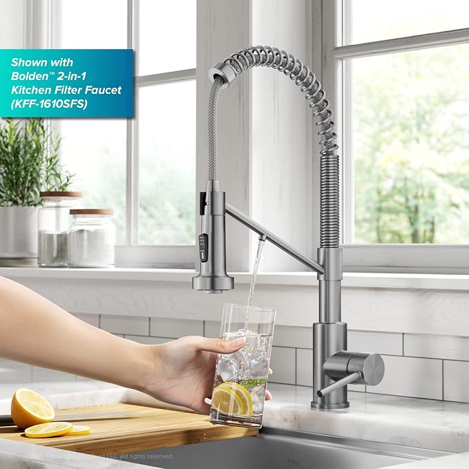 KRAUS Purita 2-Stage Carbon Block Under-Sink Water Filtration System