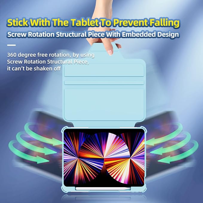 Kids Case for iPad Pro 11 M5/M4 &amp iPad Air 11 (2026/2025/2024) Shockproof Case with Pencil Holder Techcircle Light EVA Foam Handle Stand Bumper Protective Child Friendly Drop Proof Cover Black