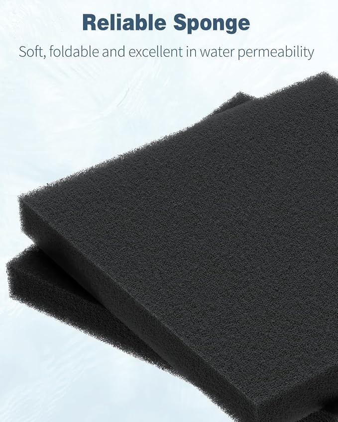 Pawfly 9" L x 9" W Aquarium Filter Media Sponge Aquarium Filter Media Pad