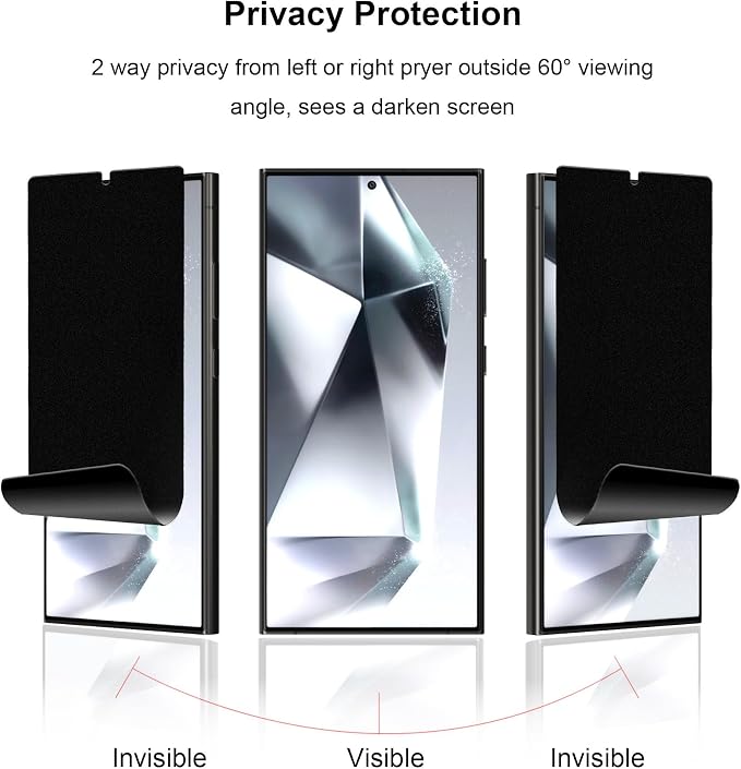 2 Pack for Samusng Galaxy S24 Plus Matte Privacy Screen Protector [Support Fingerprint Unlock] Case Friendly Anti Glare 2 Way Anti Spy for S24 Plus