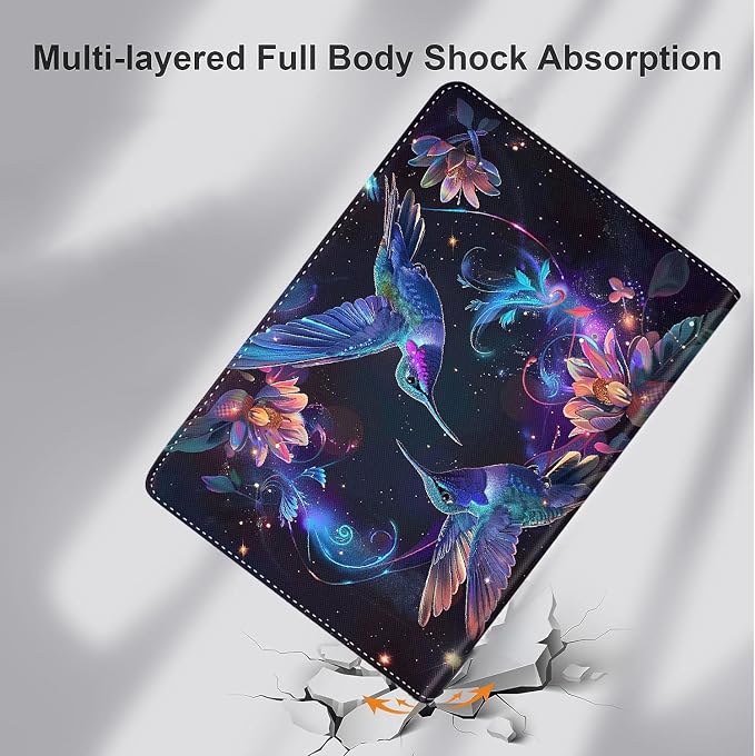 Case for iPad (A16) 11th Generation 11 Inch (2025) iPad 10th Generation 10.9 Inch (2022)，Slim Fit Foldable Standing Cover Case with Auto Sleep/Wake ，Red Moon Japanese Landscape