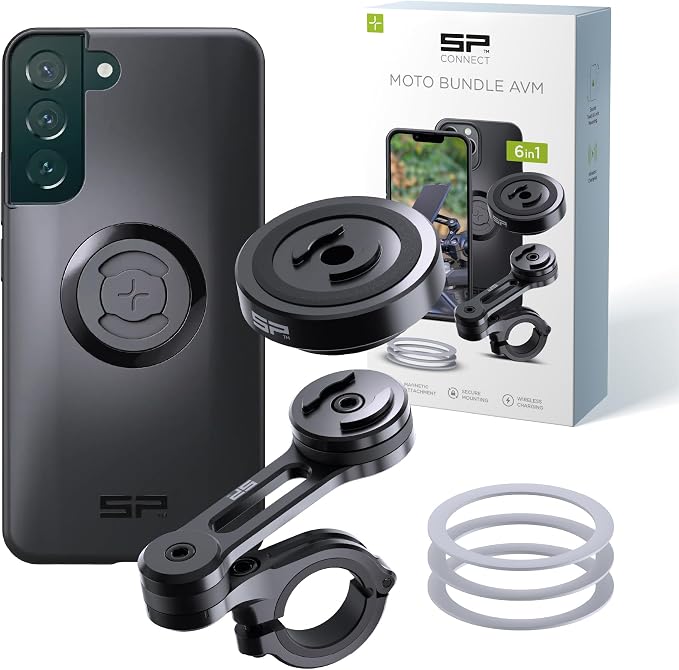 SP CONNECT Moto Bundle II with Anti Vibrations Module| SPC+ | Compatible with for Samsung S20| Motorcycle Phone Mount |Phone Mount for Motorcycle Handlebars | Cell Phone Holder
