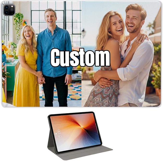 Custom Case for iPad Air 3rd Generation 2019 / iPad Pro 2017 10.5 inch Personalized Customized Picture Logo Text Name PU Leather Tablet Cover Premium Folio Flip Stand Case Auto Wake/Sleep