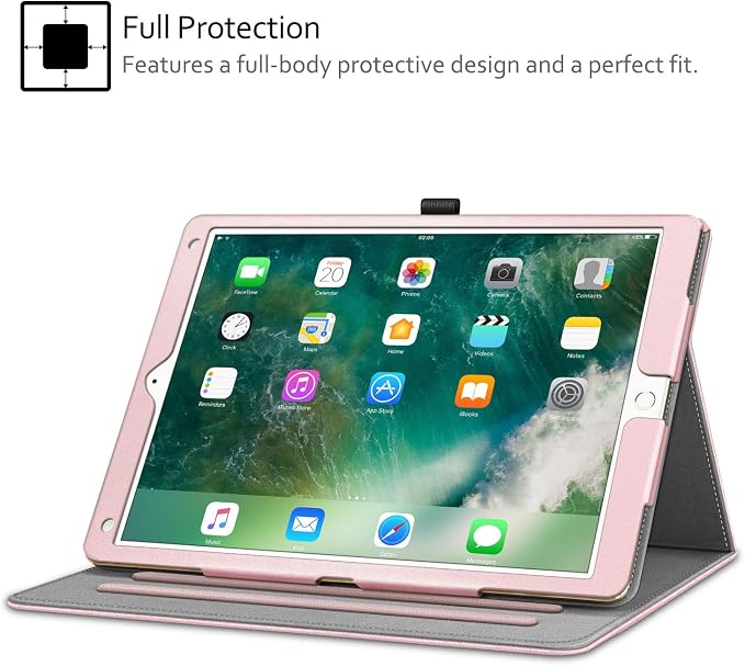 Fintie Multi-Angle Case 2017/2015 iPad Pro 12.9 inch (Old Model) 1st &amp 2nd Gen Case - [Corner Protection] Folio Stand Cover with Pencil Holder &amp Pocket Auto Wake/Sleep Blooming Hibiscus