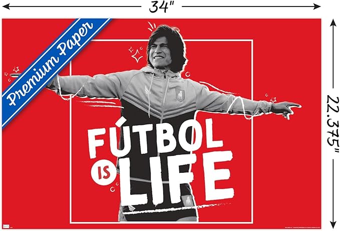 Ted Lasso - Futbol is Life Wall Poster, 34L" x 22.4W", Premium Unframed Version
