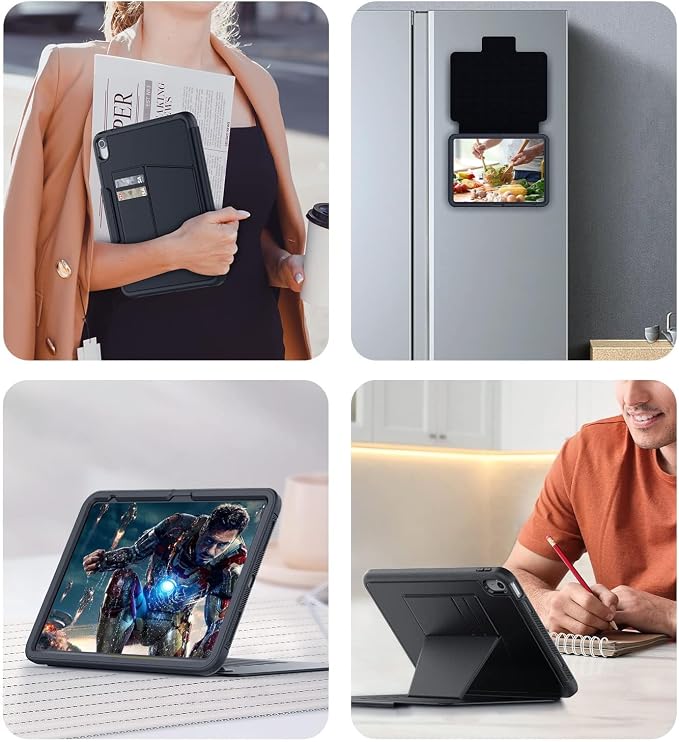 DAORANGE for iPad (A16) 11th Generation Case iPad 10th Gen Case Black | For iPad 11/10.9 Inch Case 2025/2022 Strong Magnetic Shockproof Case with Multi-Angle Stand Pen Holder Rugged &amp Durable