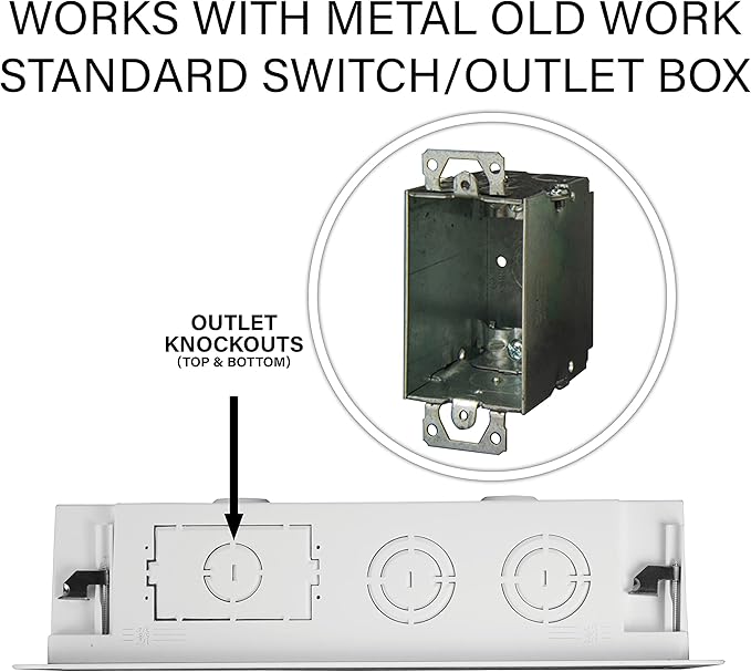 Legrand - OnQ Cable Management, In-Wall Media Box, Dual Purpose Structured Wiring Enclosure with Mounting Bracket, Home Networking Panel, 9 inch, White, ENP0905NAV1