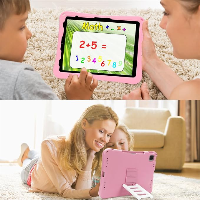 Kids Case for iPad Air 13 (2026/2025/2024) M4/M3/M2 &amp iPad Pro 13 2024 &amp iPad Pro 12.9 Cover 6th/5th/4th/3rd Gen (2022/2021/2020/2018) DIY Figures EVA Rubber Handle Stand Shockproof Bumper