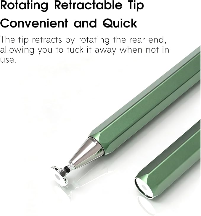 Retractable 2-in-1 Stylus Pen for Nintendo Switch 2&amp1 Dual Tips Aluminum Touch Pen for Switch OLED Lite &amp All iOS Android Touch Devices Passive No Charge Game Stylus (Black)