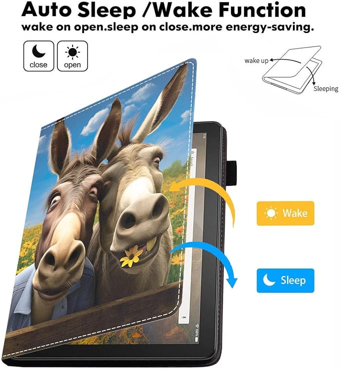 Case for Amazon Kindle Fire HD 10 Tablet 10.1 (9th/7th Generation 2019/2017 Release) Slim Folding Stand Folio Cover with Card Slot &amp Auto Wake/Sleep - African American Girl