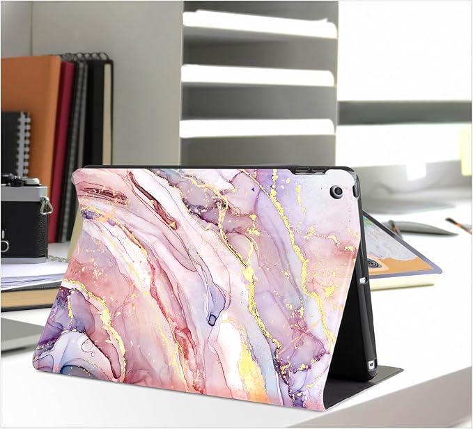 Vimorco for iPad 10.2 Case 9th Generation Cover Flower Cats for iPad 9th/8th/7th Generation Case Slim Soft Rubber Back Adjustable Stand Auto Wake/Sleep Smart Black Cat