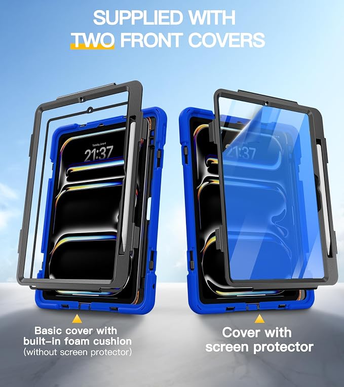 BRAECN Case for iPad Air 11 inch 2026(M4) 2025(M3) 2024(M2)iPad Pro 11 inch(4th/3rd/2nd/1st)&amp Air 10.9(5th/4th) Protective with Pencil Holder Screen Protector 360°Rotating Stand Handle Full Body