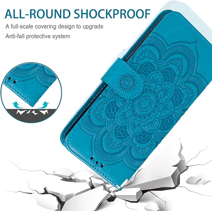 Case for Galaxy A42 5G Case Galaxy M42 5G SM-A426 Wallet Case with Tempered Glass Screen Protector Leather Flip Credit Card Holder Stand Phone Cover Cases for Samsung Galaxy A42 5G Blue