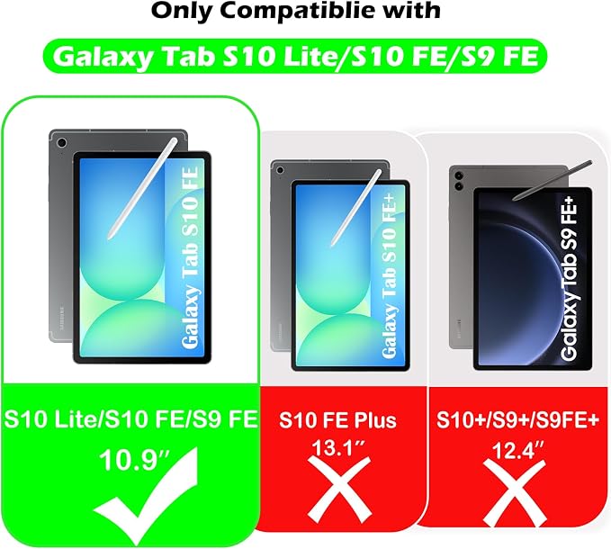 YRH Case for Samsung Galaxy Tab S10 Lite/Tab S10 FE/S9 FE 10.9'' with Handle Stand Kids EVA Shockproof Cover Blue