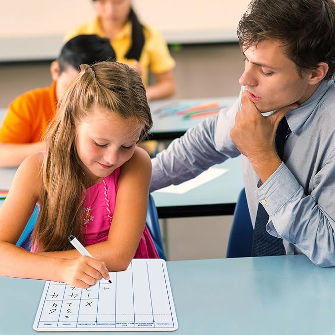 Dry Erase Long Division White Board,9 x 12 Multi-Digit Computation Double-Sided Dry Erase Board,Math Manipulatives Whiteboard for Students,Classroom and Home,Small White Board(Division)