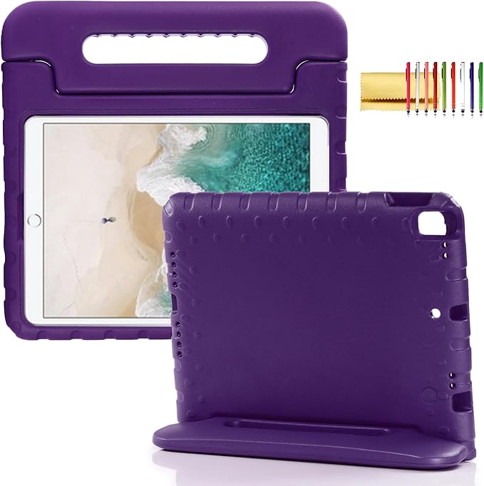 Kids Case for iPad Pro 11 M5/M4 &amp iPad Air 11 (2026/2025/2024) Shockproof Case with Pencil Holder Techcircle Light EVA Foam Handle Stand Bumper Protective Child Friendly Drop Proof Cover Black