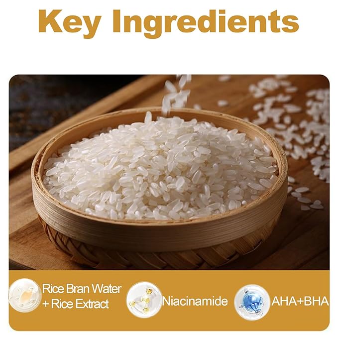 2 Pack Black Rice + White Rice Peeling Glow Ampoule, Gentle Rice Exfoliating Face and Body Scrub for Removing Sebum, Dead Skin Cells, Black Pore Deep Cleaning, Fit for All Skin Types|100ML+100ML