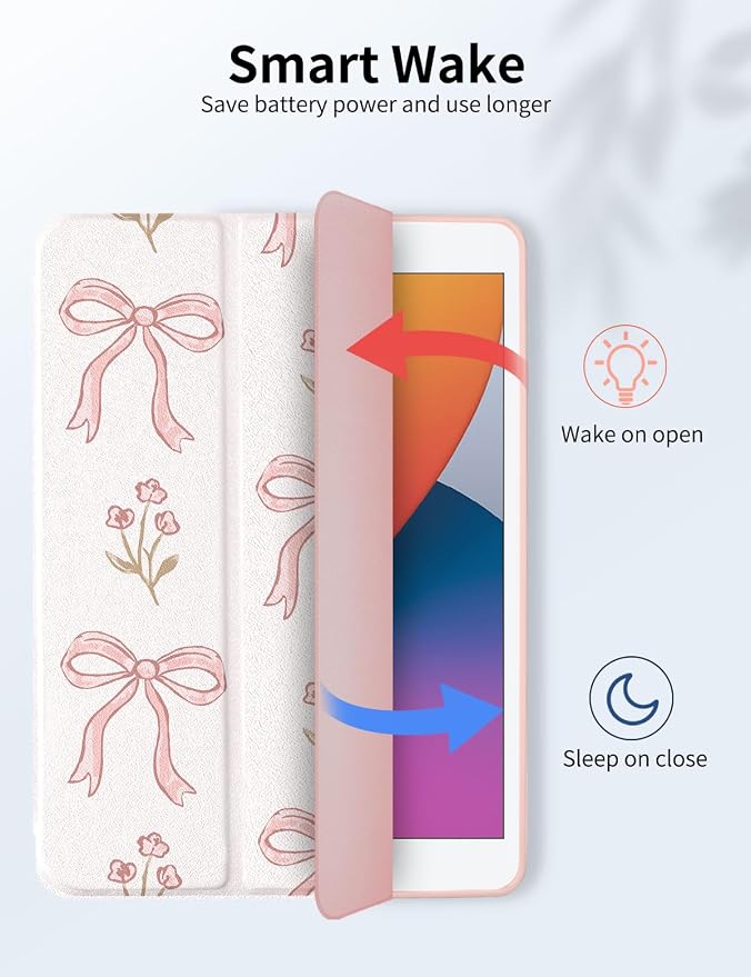Case for iPad 9th/ 8th/ 7th Generation Case 10.2&amp10.5 Inch (2021/2020/2019 Release) Slim Lightweight Soft Trifold Back Cover with Pencil Holder &amp Auto Sleep/Wake CoverBeige Checkered