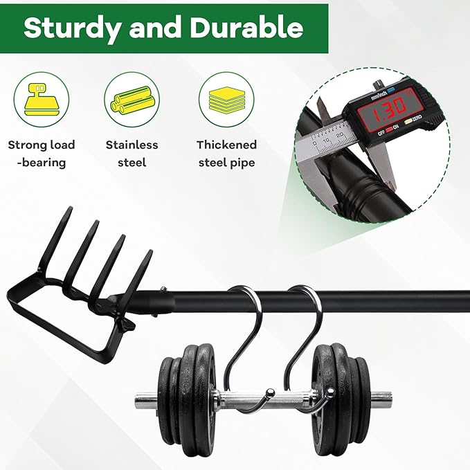 Garden Hoe, 62 Inch Weed Tool, Long Soil Tiller Cultivator, Heavy Duty Metal Stirrup Hoe Weeder Scraper Rake for Flower Beds, Patio, Garden Loosening Soil Weeding Digging