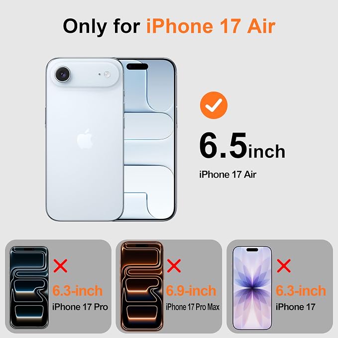 2 Pack for iPhone 17 Screen Protector - 6.3 Inch Tempered Glass Phone Screen Protector with Anti-Scratch Shatterproof Drop Impact Resistant HD Clear Anti-Fingerprint Easy Installation