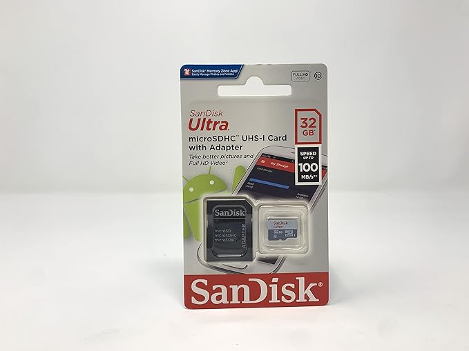 Sandisk Ultra MICROSDHC 32GB 98MB/S Flash Memory Card (SDSQUNC-032G-AN6MA)