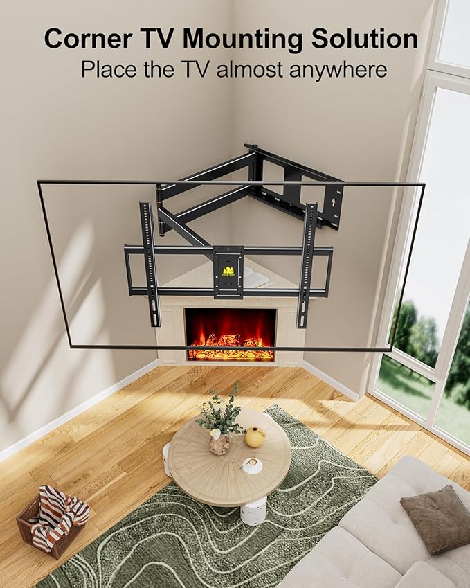FORGING MOUNT Long Arm Full Motion TV Wall Mount for Most 42-100" TVs Holds 176 lbs, 41.75" Long Extension Corner TV Mount Heavy Duty Swivel/Tilt, Max VESA 800x600mm, Filts16”,18”,24” Studs