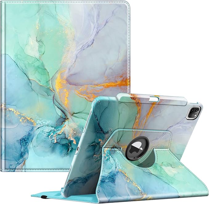 Fintie Rotating Case for iPad Pro 12.9-inch 6th/5th/4th/3rd Generation | 360° Swivel Stand Landscape &amp Portrait Viewing Shockproof Protective Cover Pencil Holder Auto Sleep/Wake Black