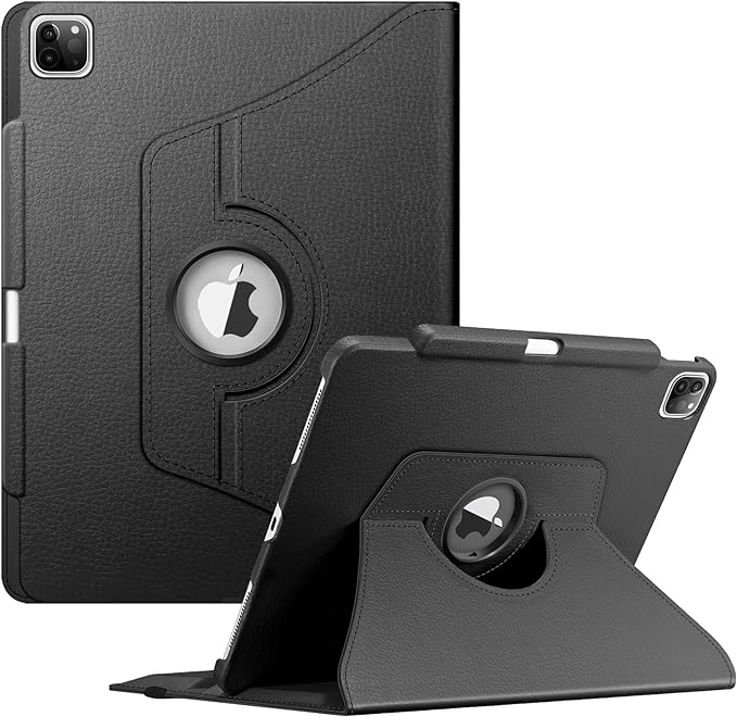 Fintie Rotating Case for iPad Pro 12.9-inch 6th/5th/4th/3rd Generation | 360° Swivel Stand Landscape &amp Portrait Viewing Shockproof Protective Cover Pencil Holder Auto Sleep/Wake Black