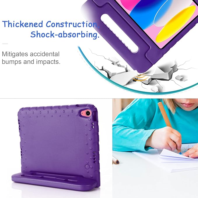 Kids Case for iPad Pro 11 M5/M4 &amp iPad Air 11 (2026/2025/2024) Shockproof Case with Pencil Holder Techcircle Light EVA Foam Handle Stand Bumper Protective Child Friendly Drop Proof Cover Black