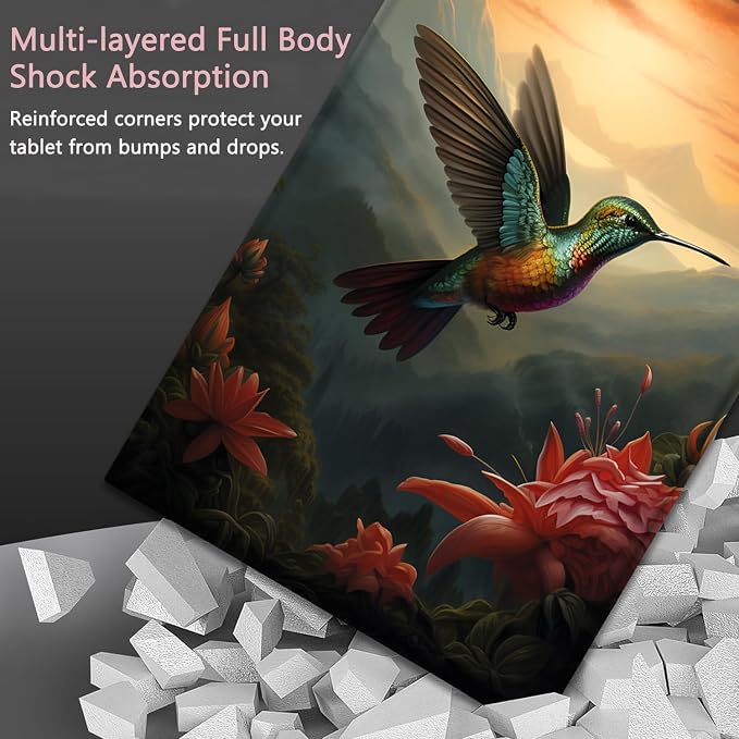 Case for iPad Pro 13 Inch M4 (2024) Slim Multi-Angle Smart Stand Cover with Automatic Sleep/Wake Function for iPad Pro 13 Inch Art Dragonfly