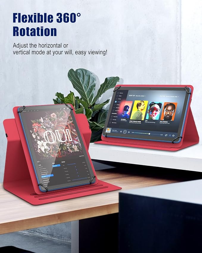TiMOVO Universal Rotating Case for 11 Inch Tablet Black | 360 Degree Rotating Stand Pen Pocket 9 10 10.1 Inch Android Touchscreen Compatible