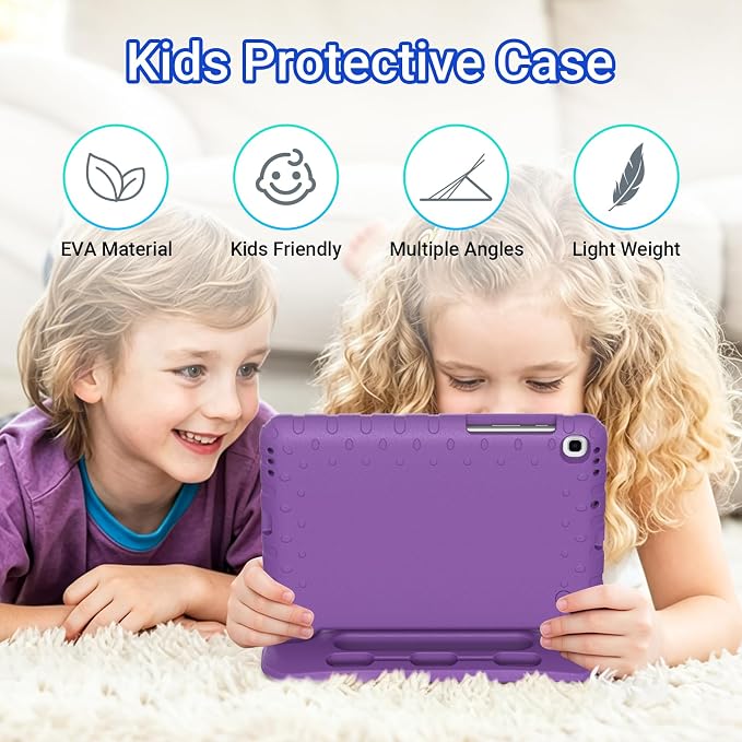 Kids Case for Samsung Galaxy Tab S6 Lite 10.4 Inch with S Pen Holder Black | Fits 2024/2020/2022 Released Shockproof EVA Lightweight Foldable Handle Stand Washable Kids-Friendly